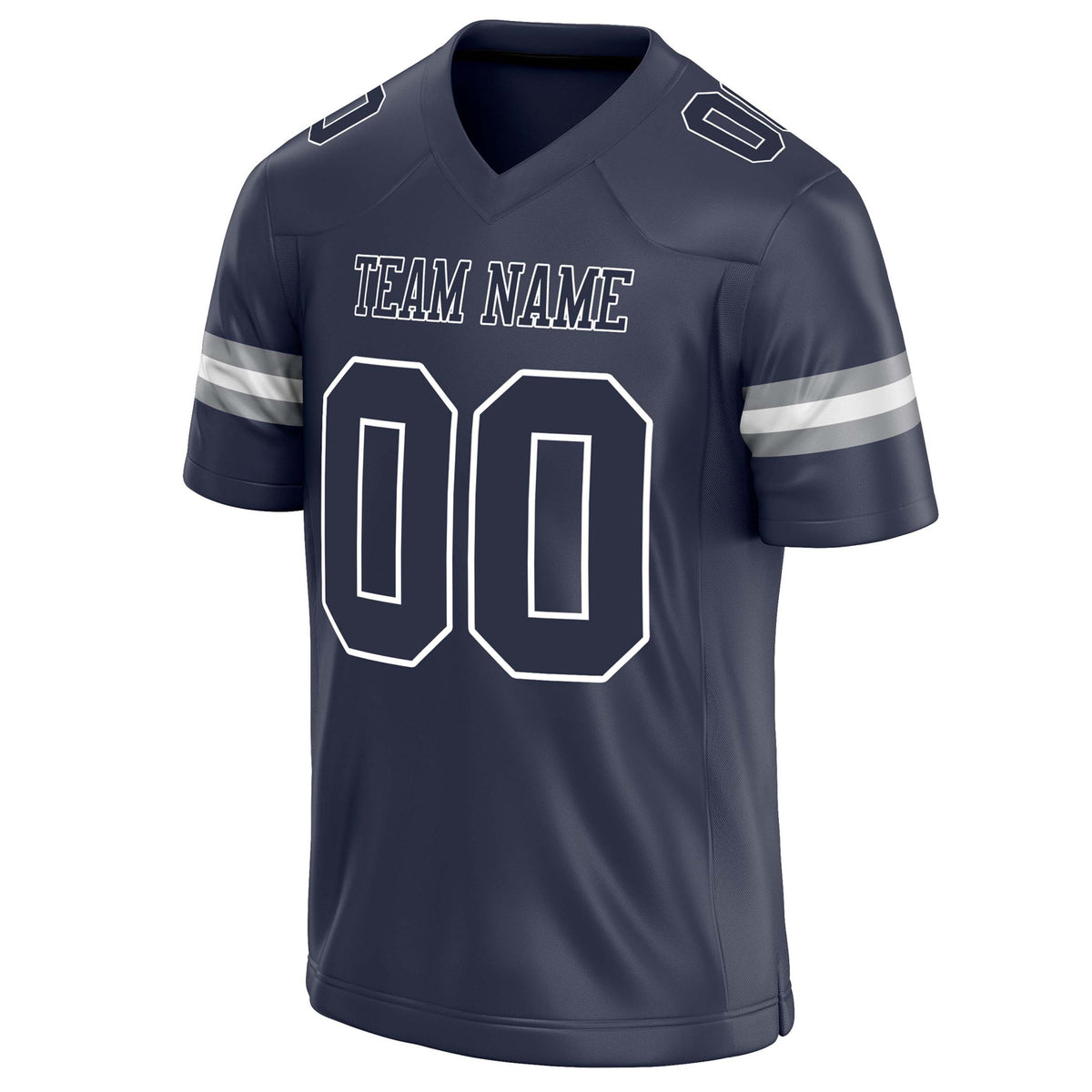 Custom Navy White Solid Colour Football Jersey