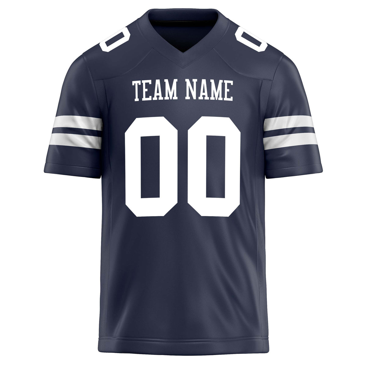 Custom Navy White Solid Colour Football Jersey