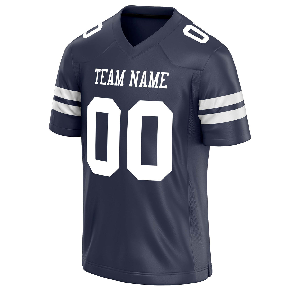 Custom Navy White Solid Colour Football Jersey