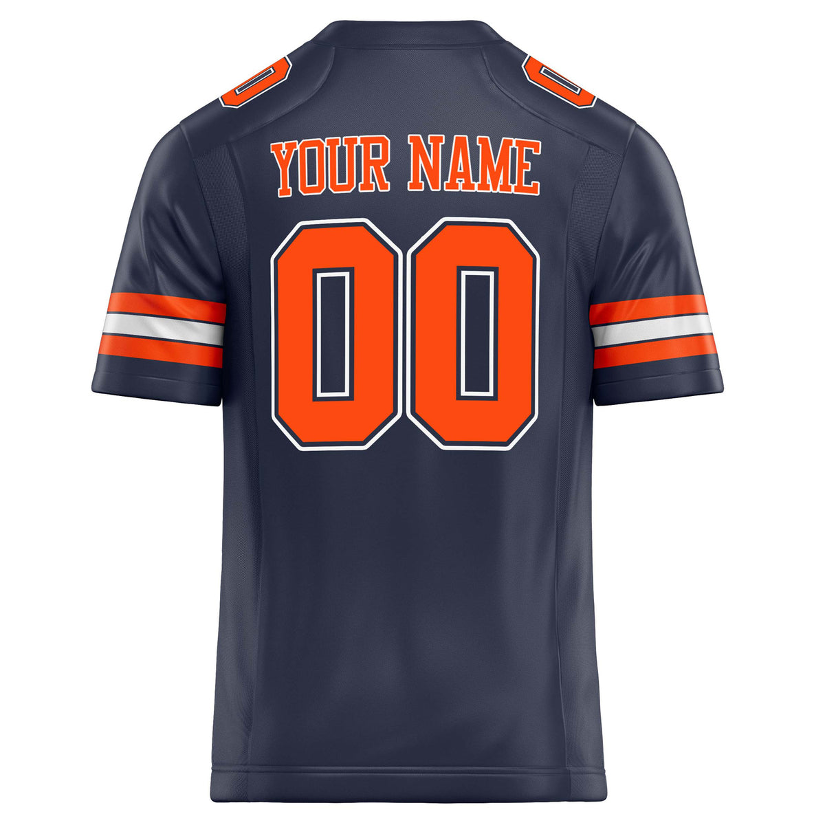 Custom Navy orange Solid Colour Football Jersey