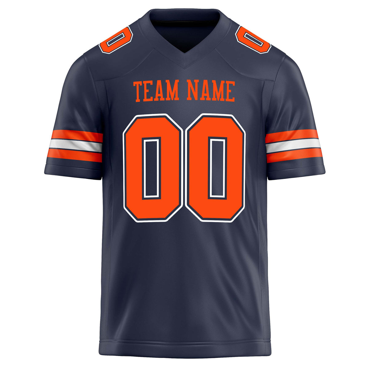 Custom Navy orange Solid Colour Football Jersey