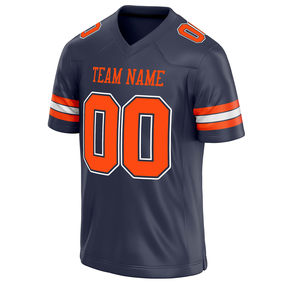 Custom Navy orange Solid Colour Football Jersey