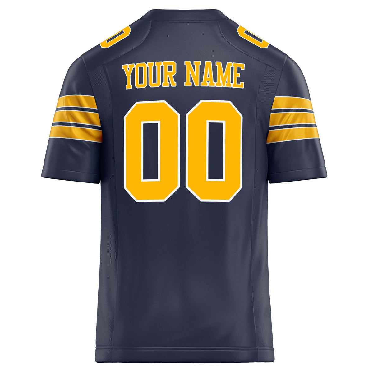 Custom Navy gold Solid Colour Football Jersey