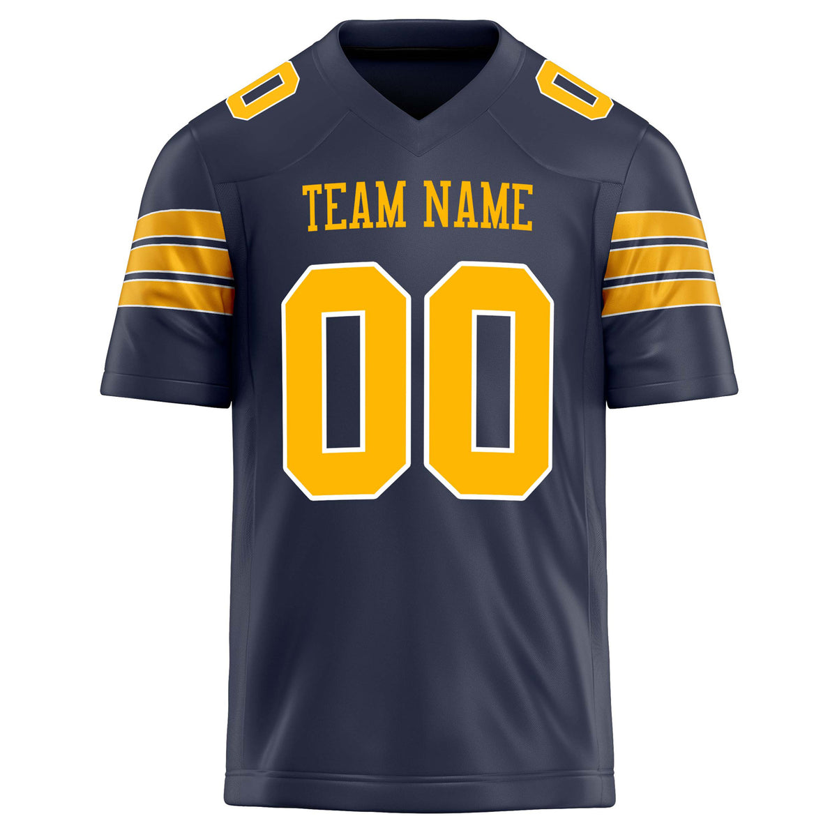 Custom Navy gold Solid Colour Football Jersey