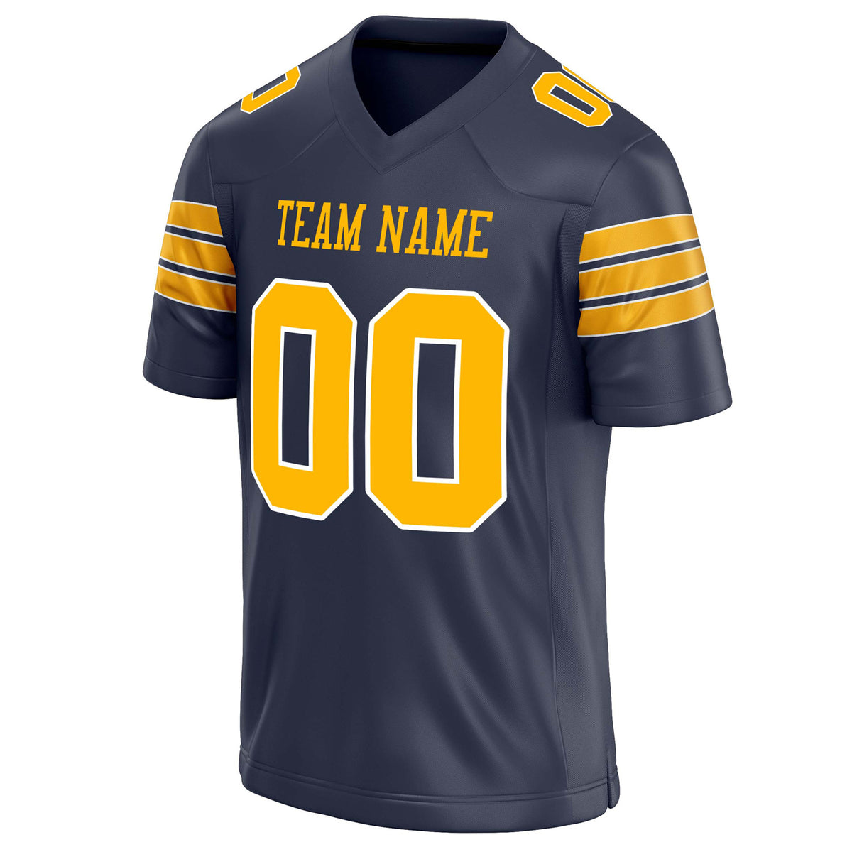 Custom Navy gold Solid Colour Football Jersey