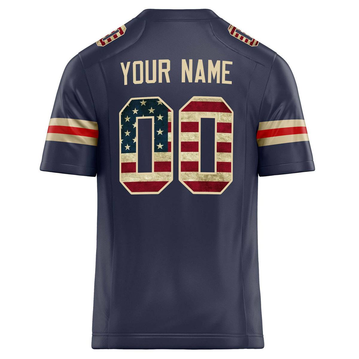 Custom Navy cream Solid Colour Football Jersey