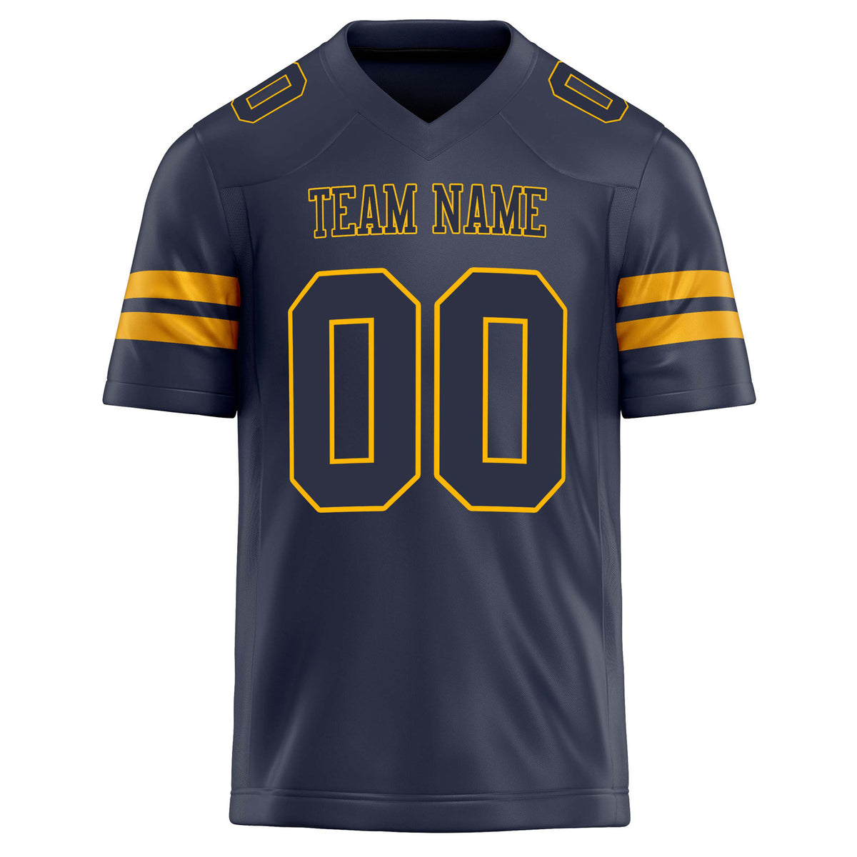 Custom Navy gold Solid Colour Football Jersey