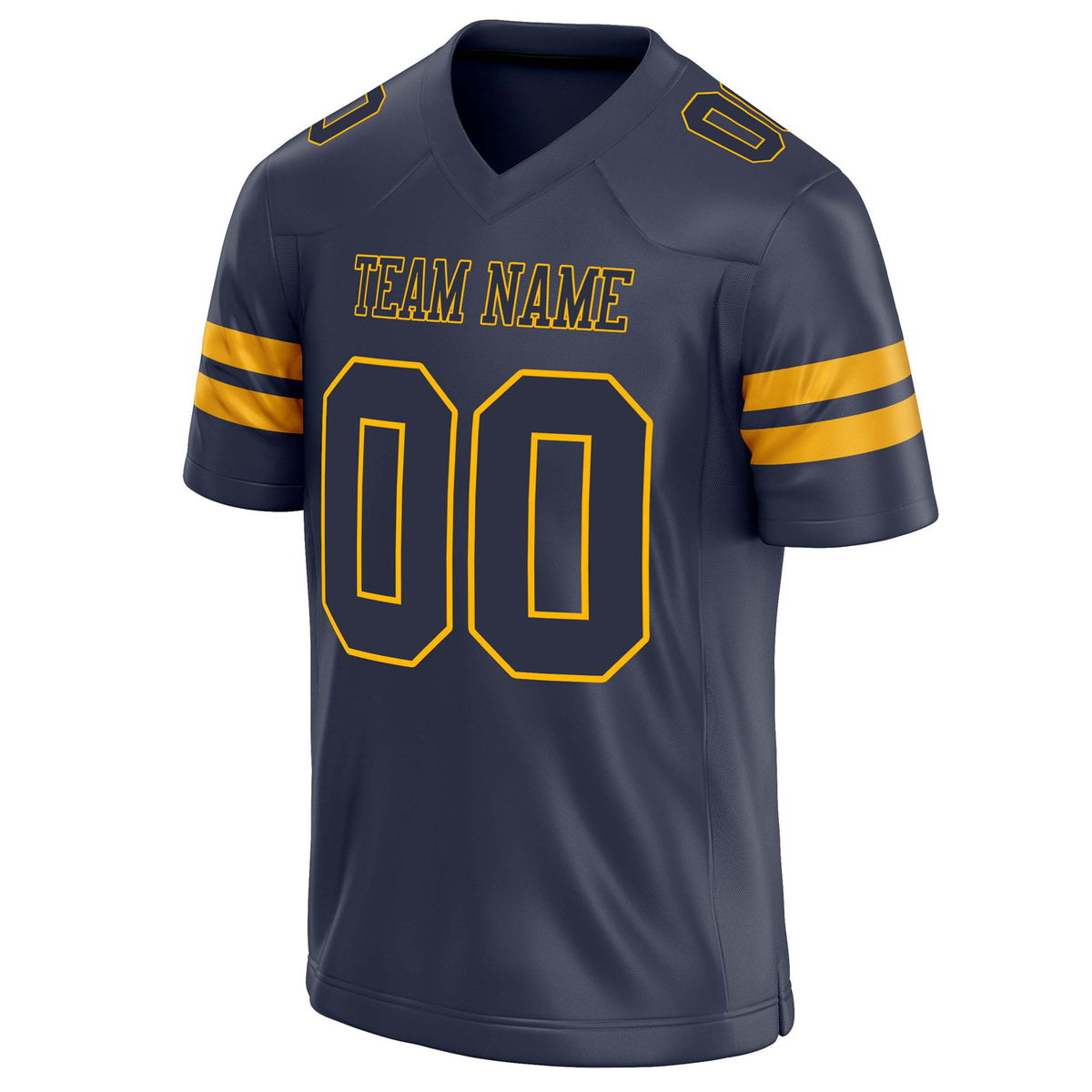 Custom Navy gold Solid Colour Football Jersey