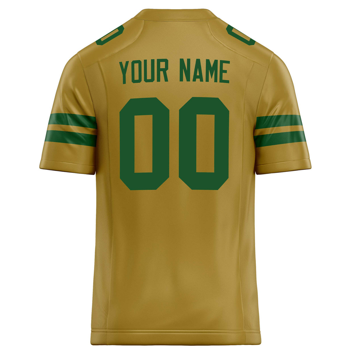 Custom Old Gold kelly green Solid Colour Football Jersey