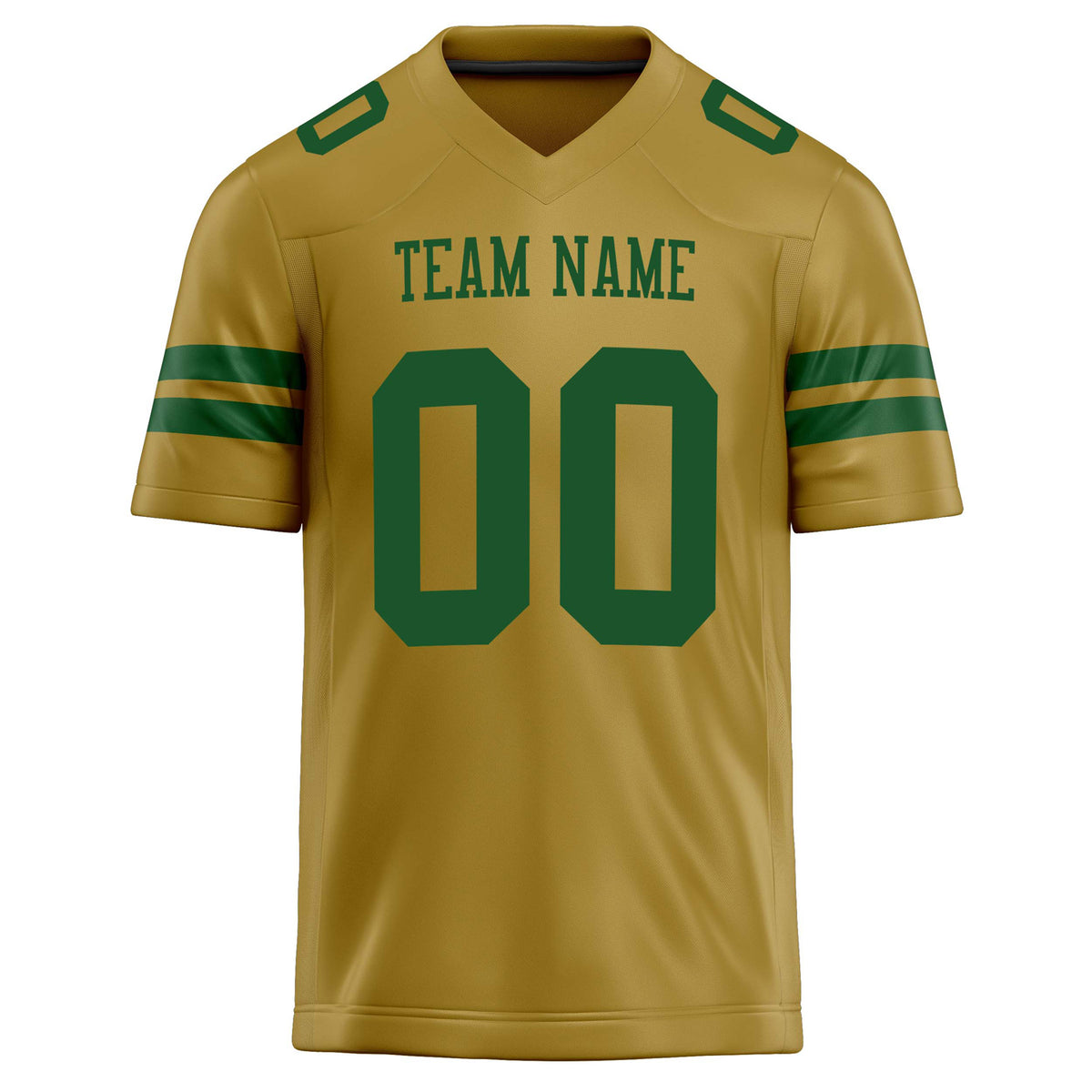 Custom Old Gold kelly green Solid Colour Football Jersey