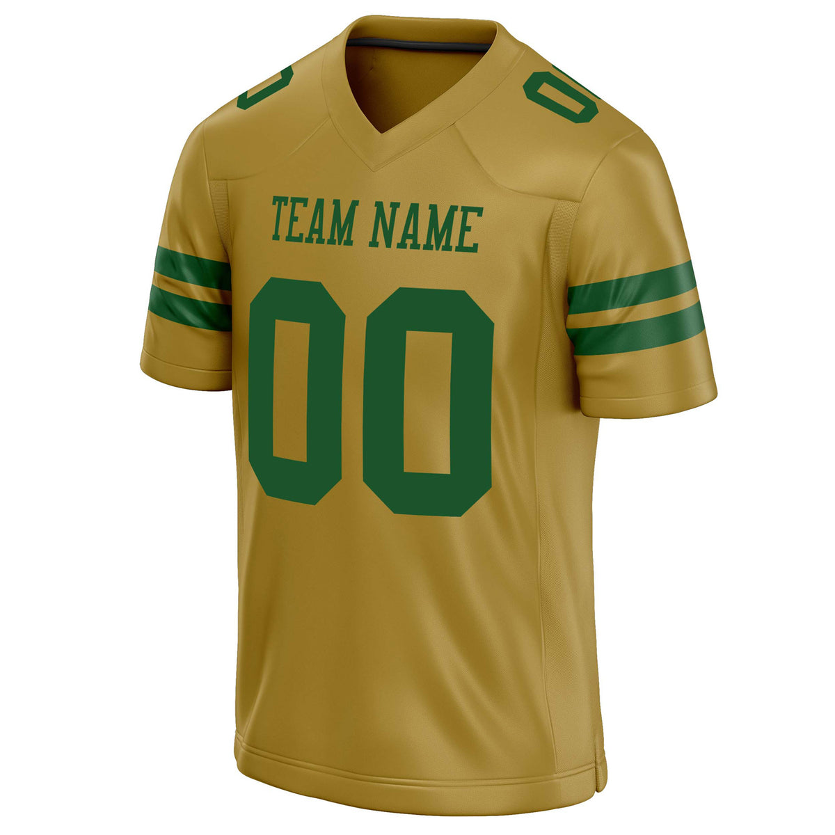 Custom Old Gold kelly green Solid Colour Football Jersey