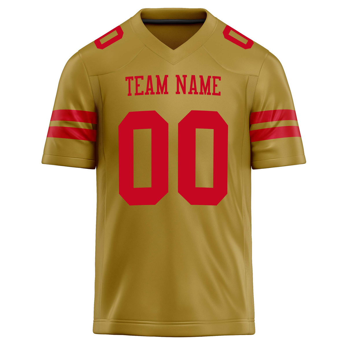 Custom Old Gold red Solid Colour Football Jersey