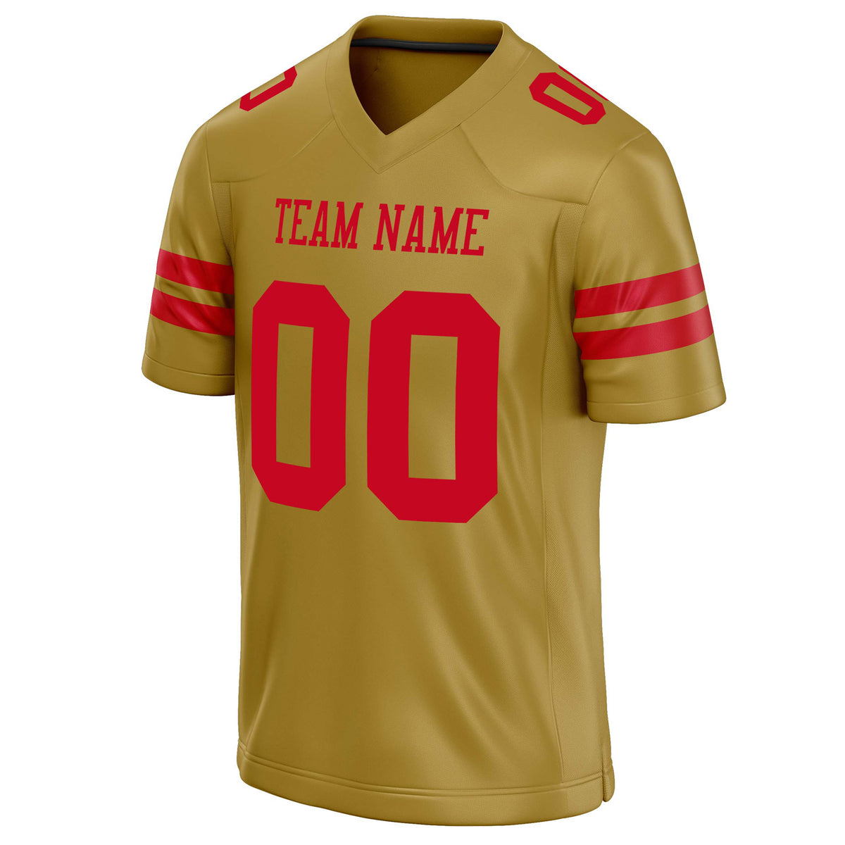 Custom Old Gold red Solid Colour Football Jersey