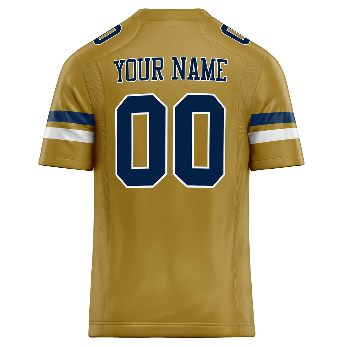 Custom Old Gold navy Solid Colour Football Jersey