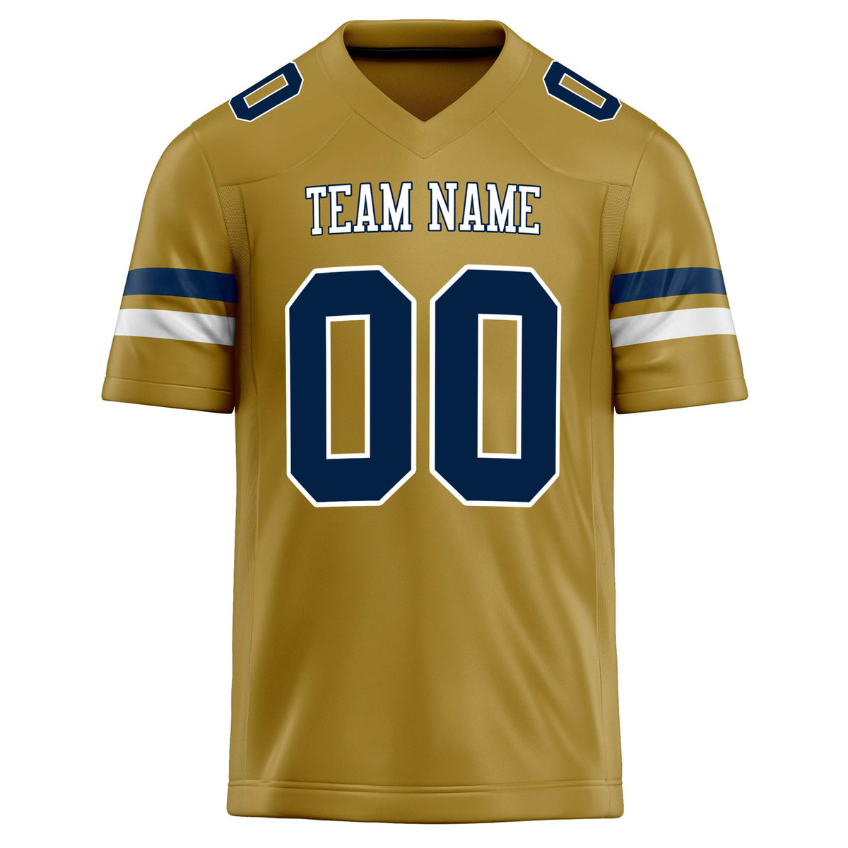 Custom Old Gold navy Solid Colour Football Jersey