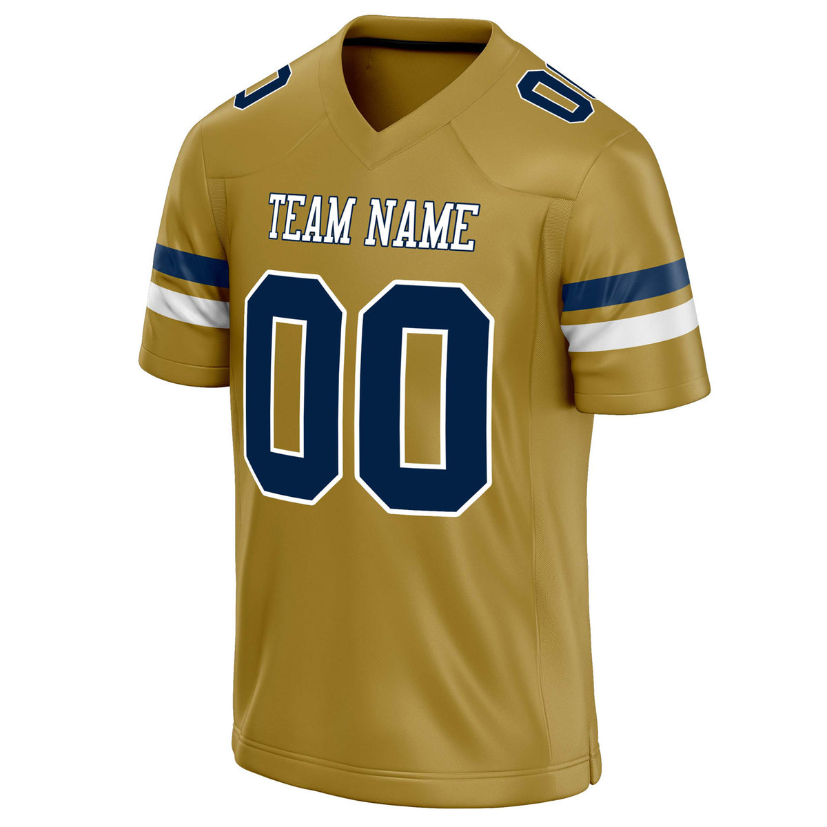 Custom Old Gold navy Solid Colour Football Jersey