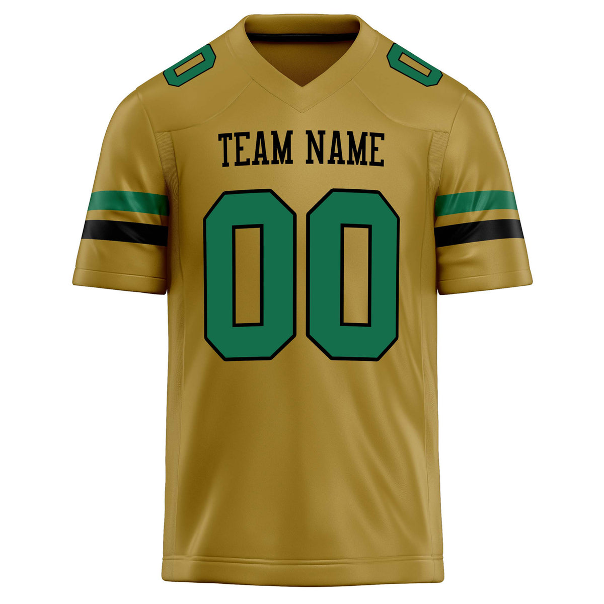 Custom Old Gold green Solid Colour Football Jersey