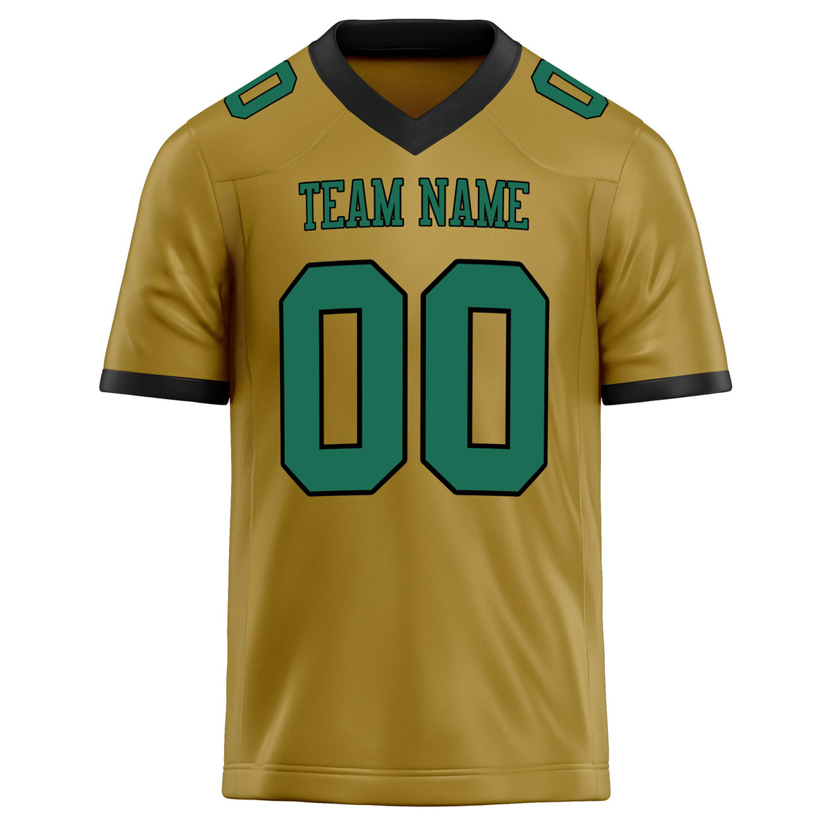 Custom Old Gold green Solid Colour Football Jersey