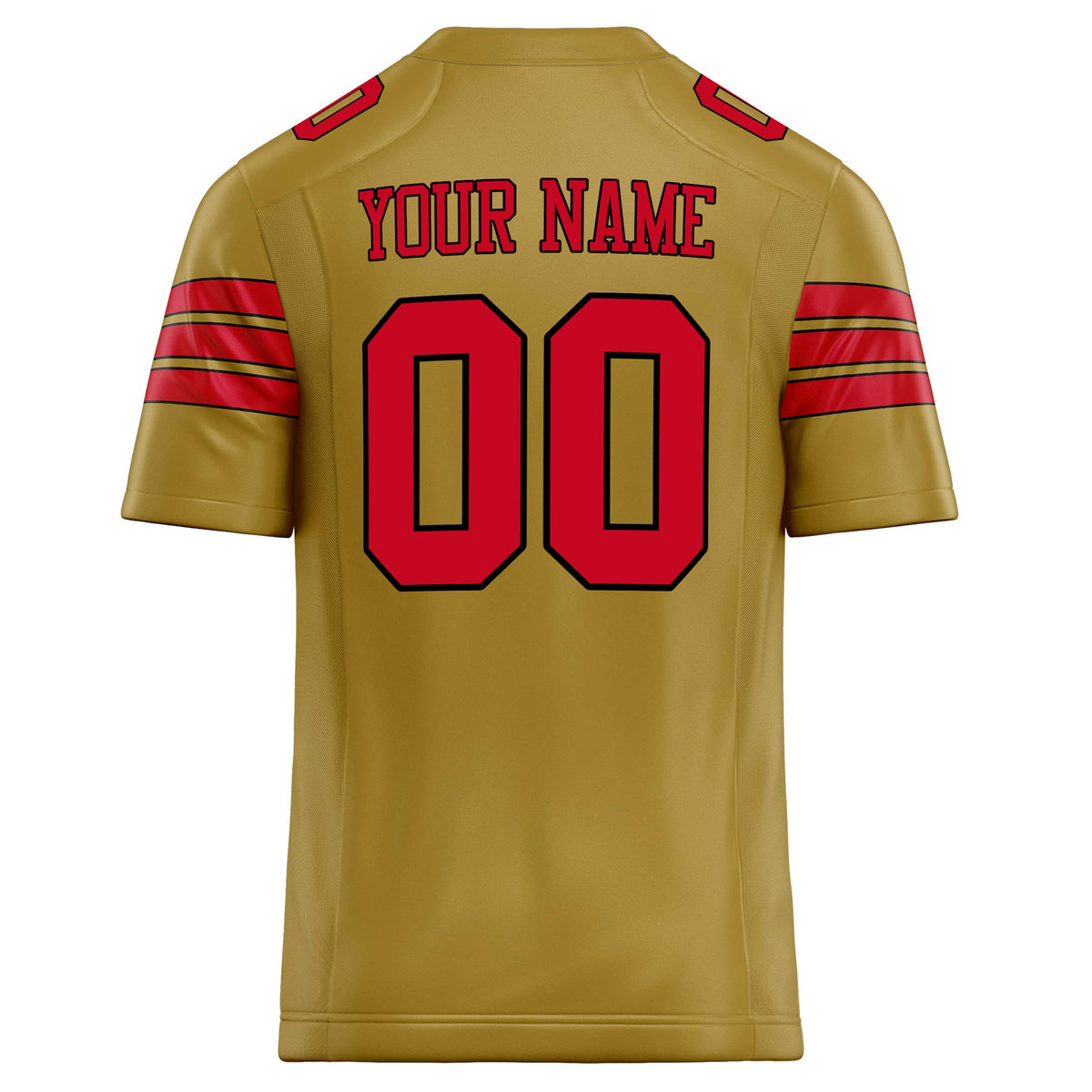 Custom Old Gold red Solid Colour Football Jersey