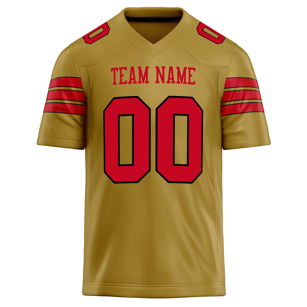 Custom Old Gold red Solid Colour Football Jersey