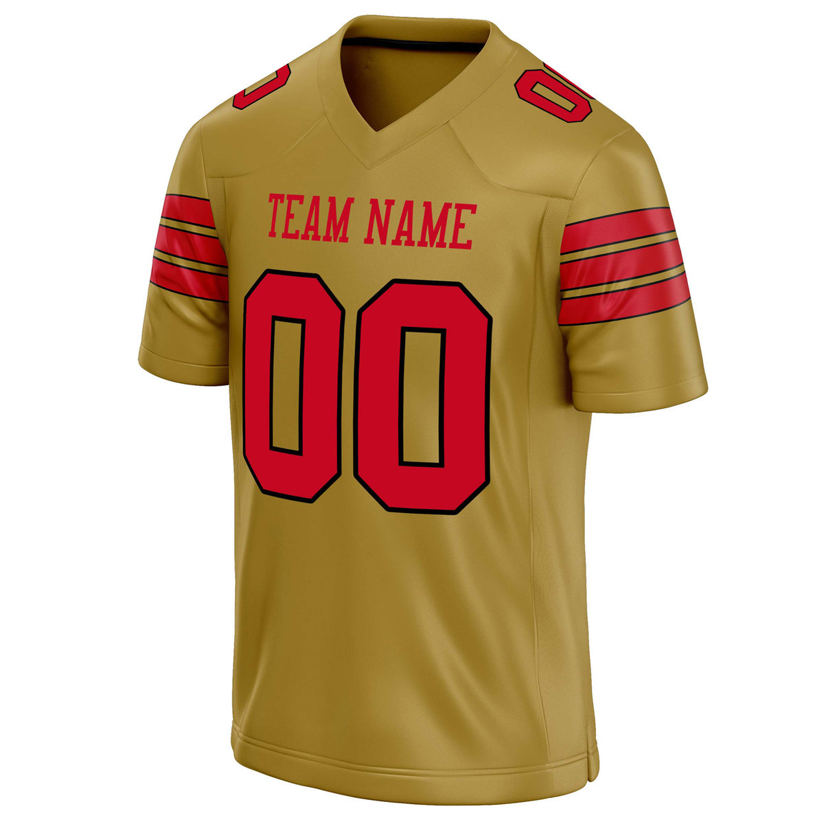 Custom Old Gold red Solid Colour Football Jersey