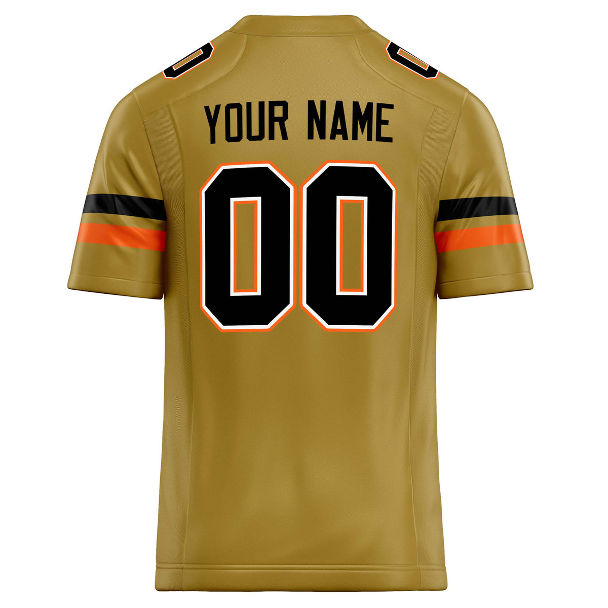 Custom Old Gold Black Solid Colour Football Jersey