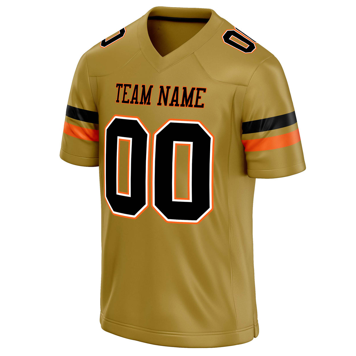 Custom Old Gold Black Solid Colour Football Jersey