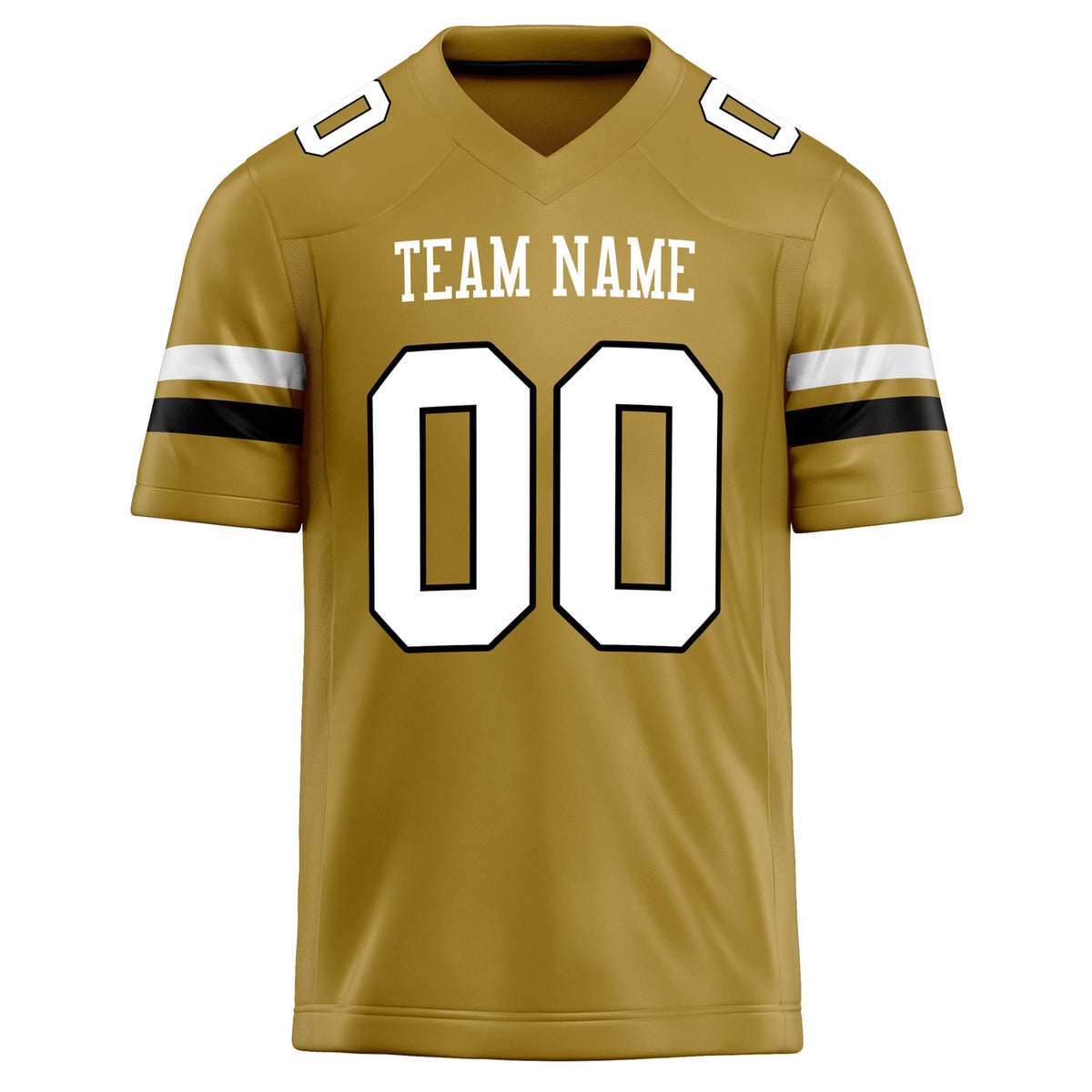 Custom Old Gold White Solid Colour Football Jersey