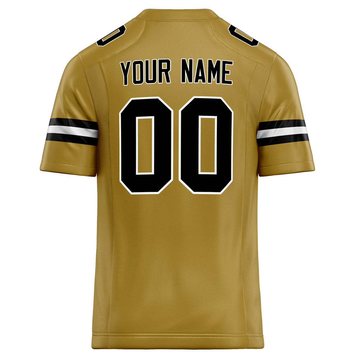 Custom Old Gold Black Solid Colour Football Jersey