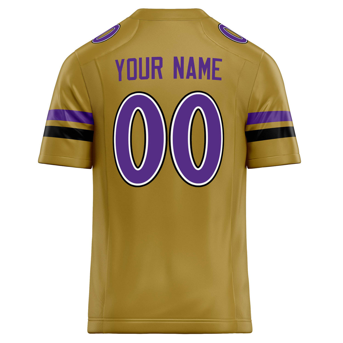 Custom Old Gold Purple Solid Colour Football Jersey