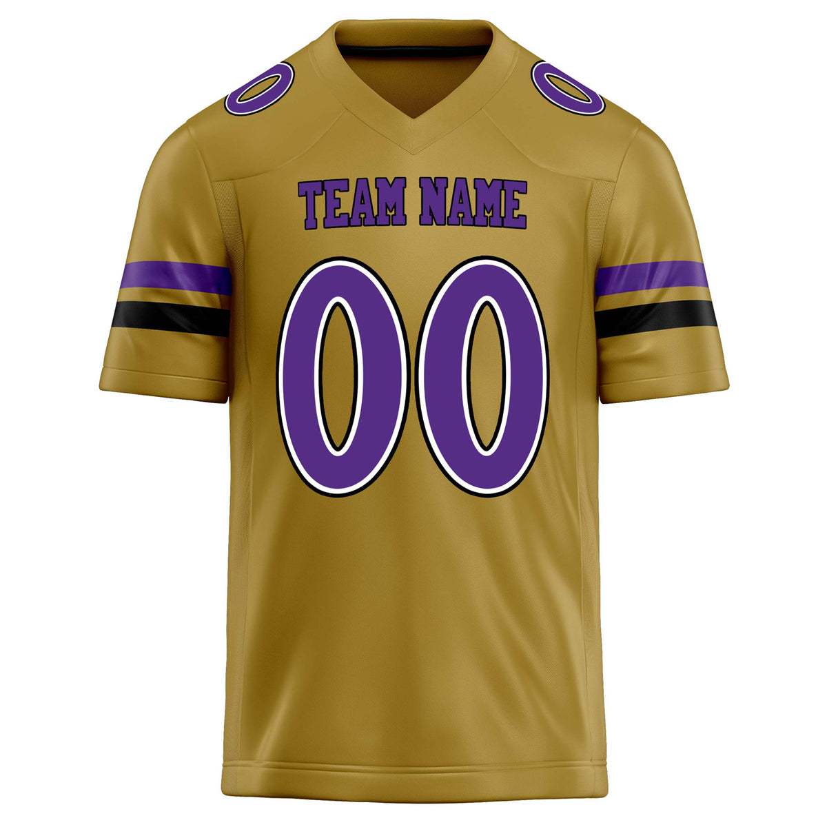 Custom Old Gold Purple Solid Colour Football Jersey