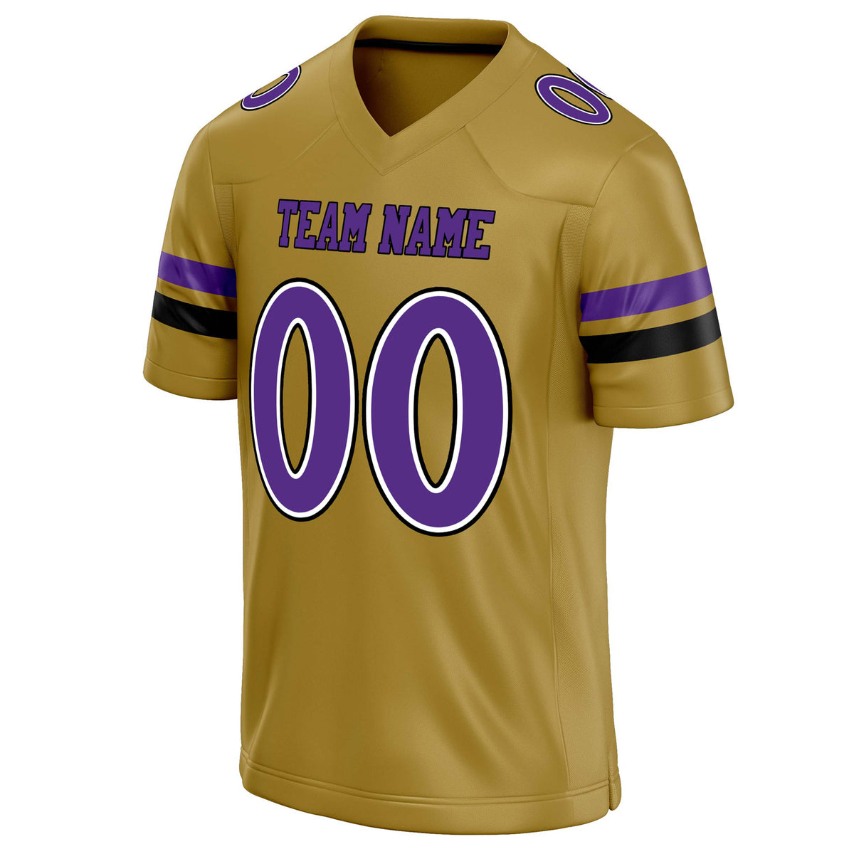 Custom Old Gold Purple Solid Colour Football Jersey