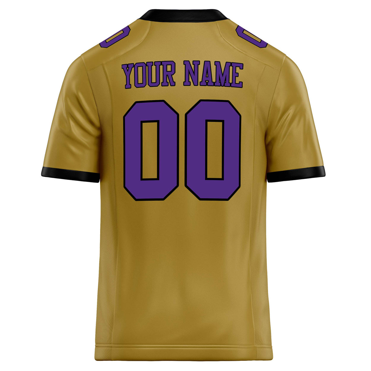 Custom Old Gold Purple Solid Colour Football Jersey