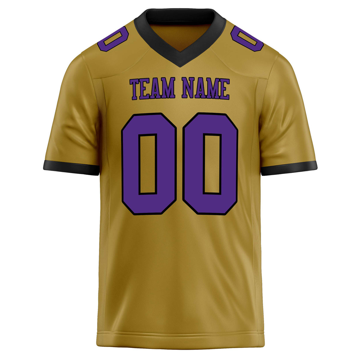 Custom Old Gold Purple Solid Colour Football Jersey