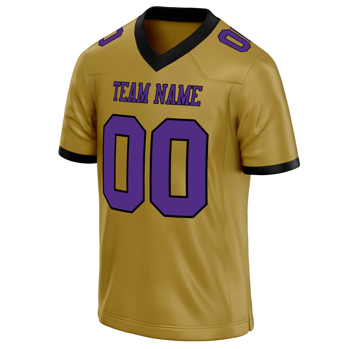 Custom Old Gold Purple Solid Colour Football Jersey