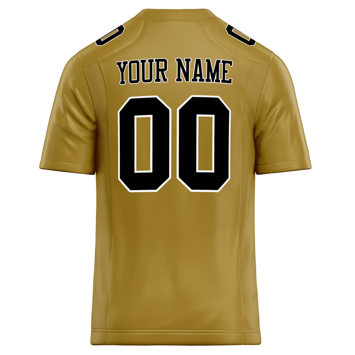 Custom Old Gold Black Solid Colour Football Jersey