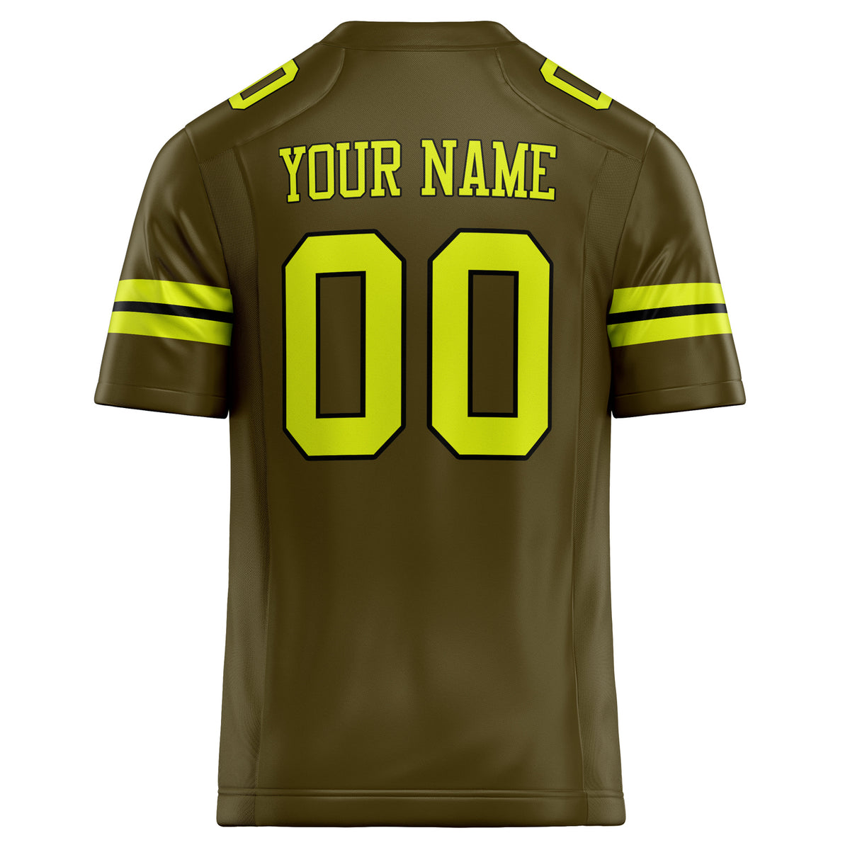 Custom Olive neon yellow Solid Colour Football Jersey