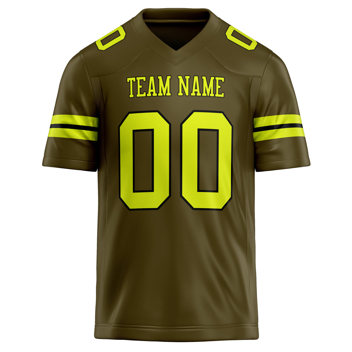 Custom Olive neon yellow Solid Colour Football Jersey