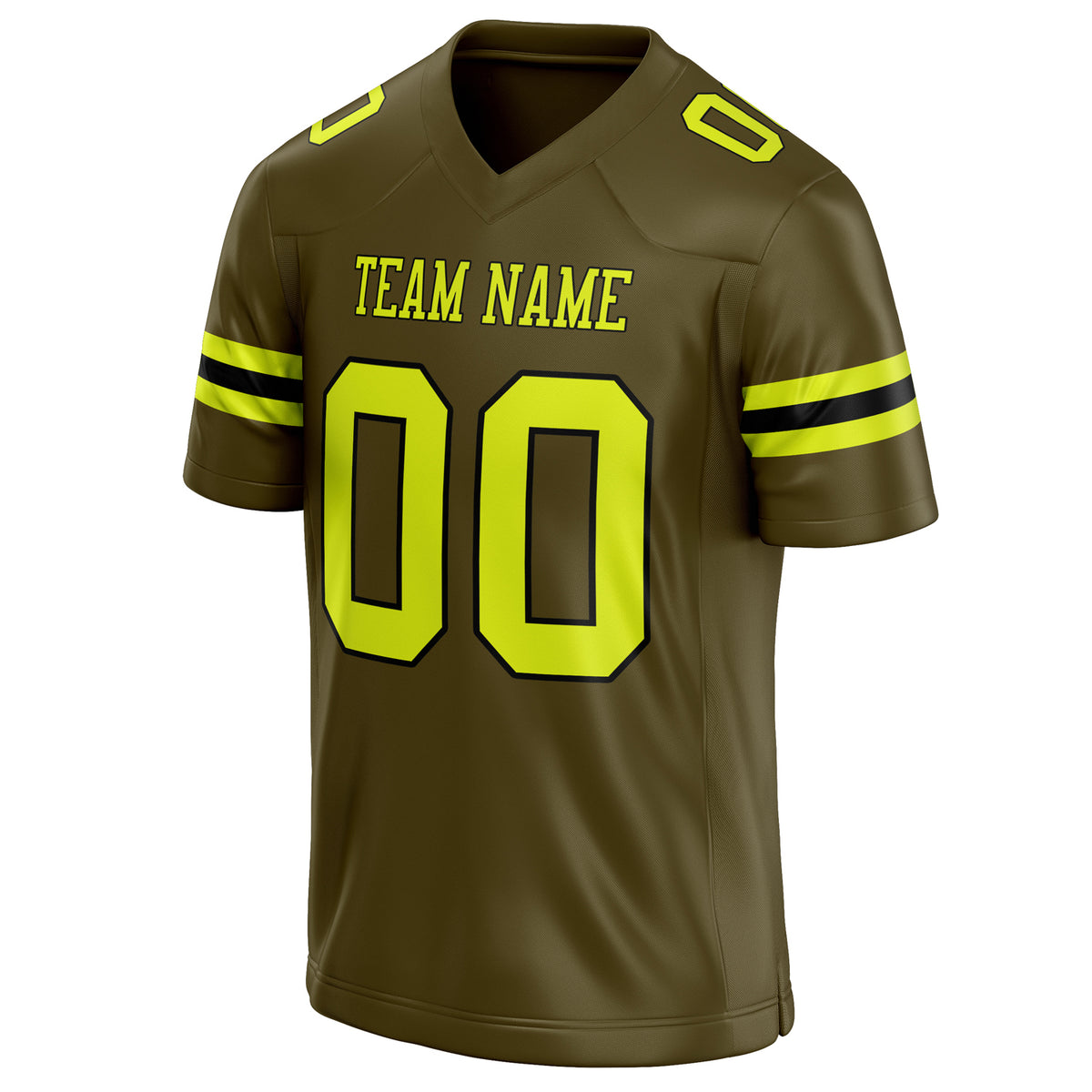 Custom Olive neon yellow Solid Colour Football Jersey