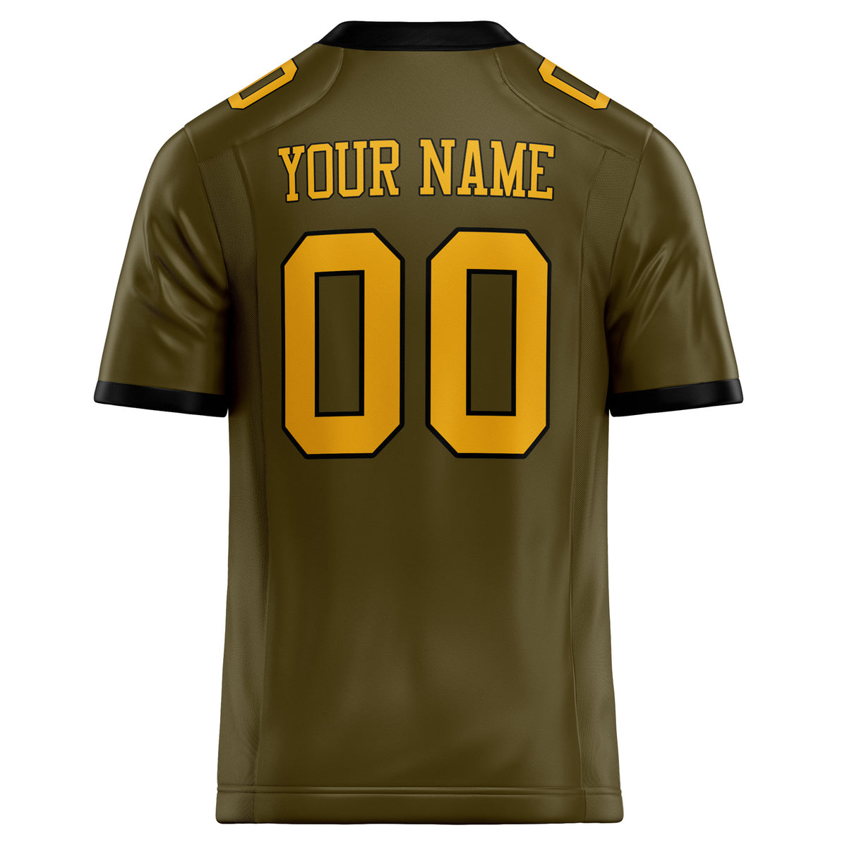 Custom Olive gold Solid Colour Football Jersey