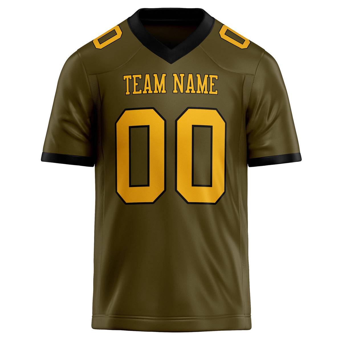 Custom Olive gold Solid Colour Football Jersey