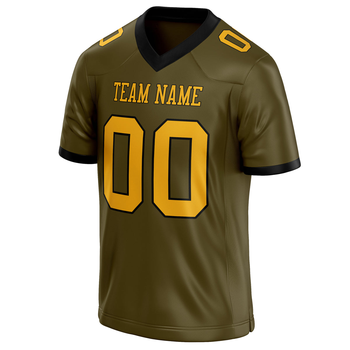 Custom Olive gold Solid Colour Football Jersey