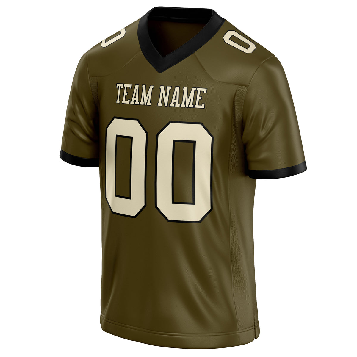 Custom Olive cream Solid Colour Football Jersey