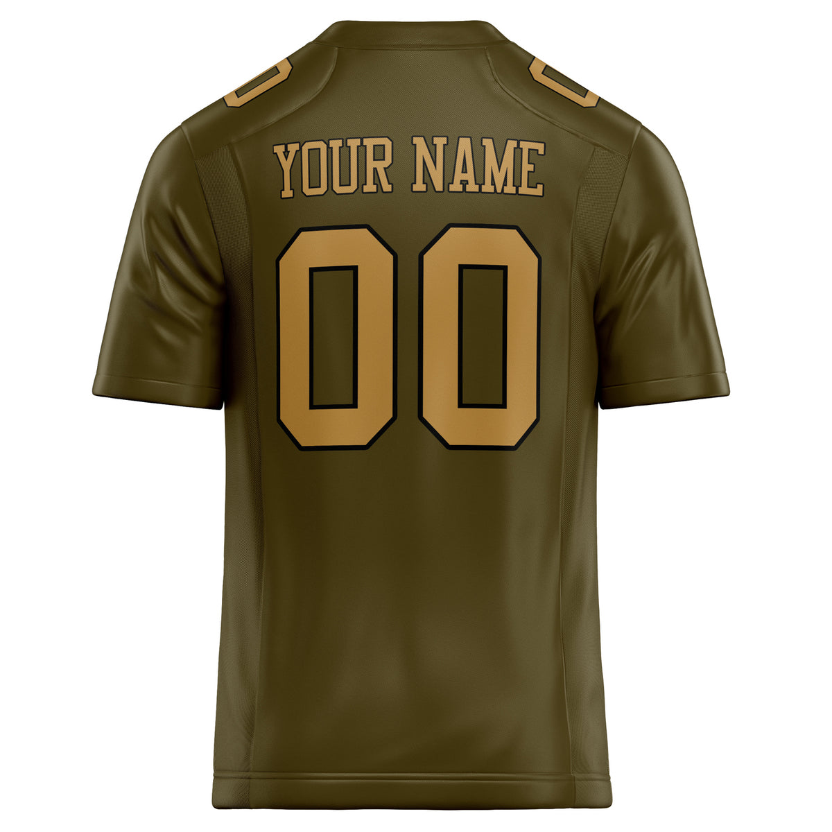 Custom Olive old gold Solid Colour Football Jersey