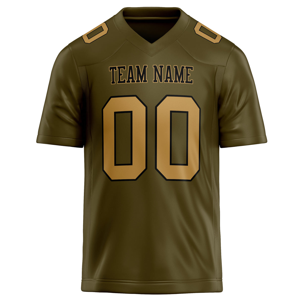 Custom Olive old gold Solid Colour Football Jersey