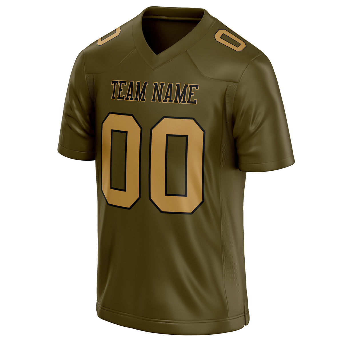 Custom Olive old gold Solid Colour Football Jersey