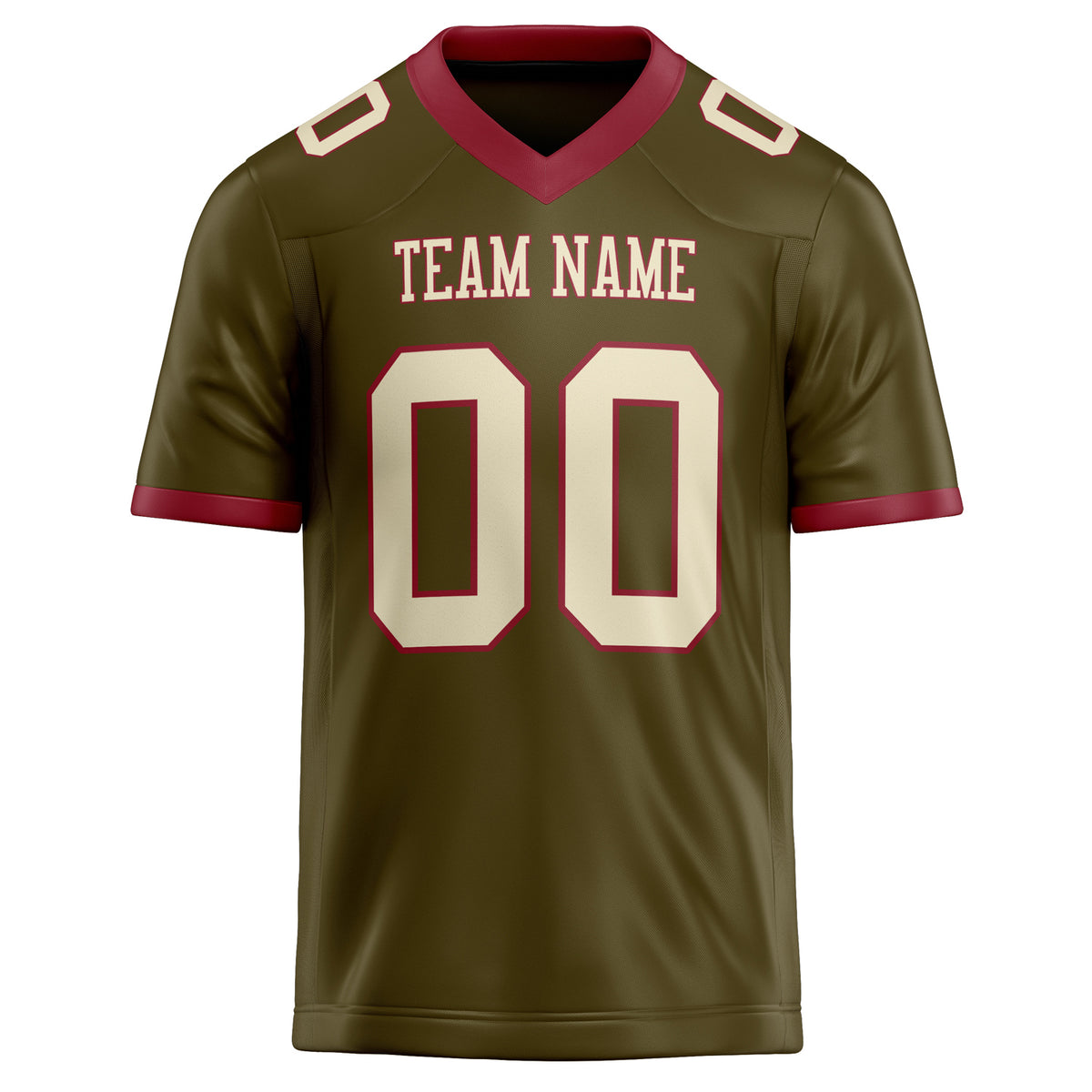 Custom Olive cream Solid Colour Football Jersey