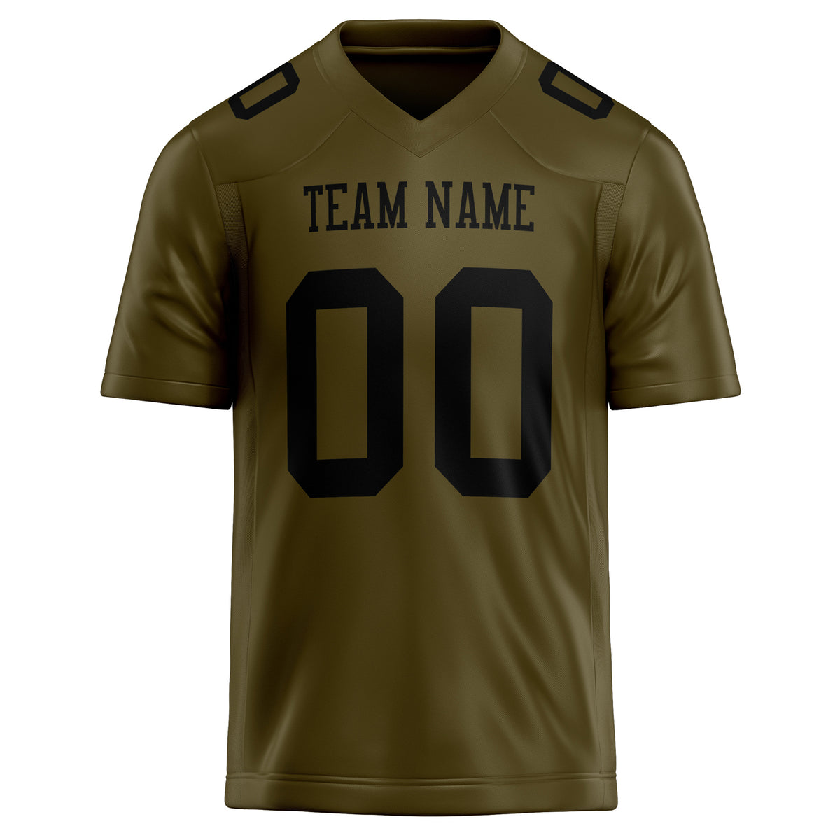 Custom Olive Black Solid Colour Football Jersey