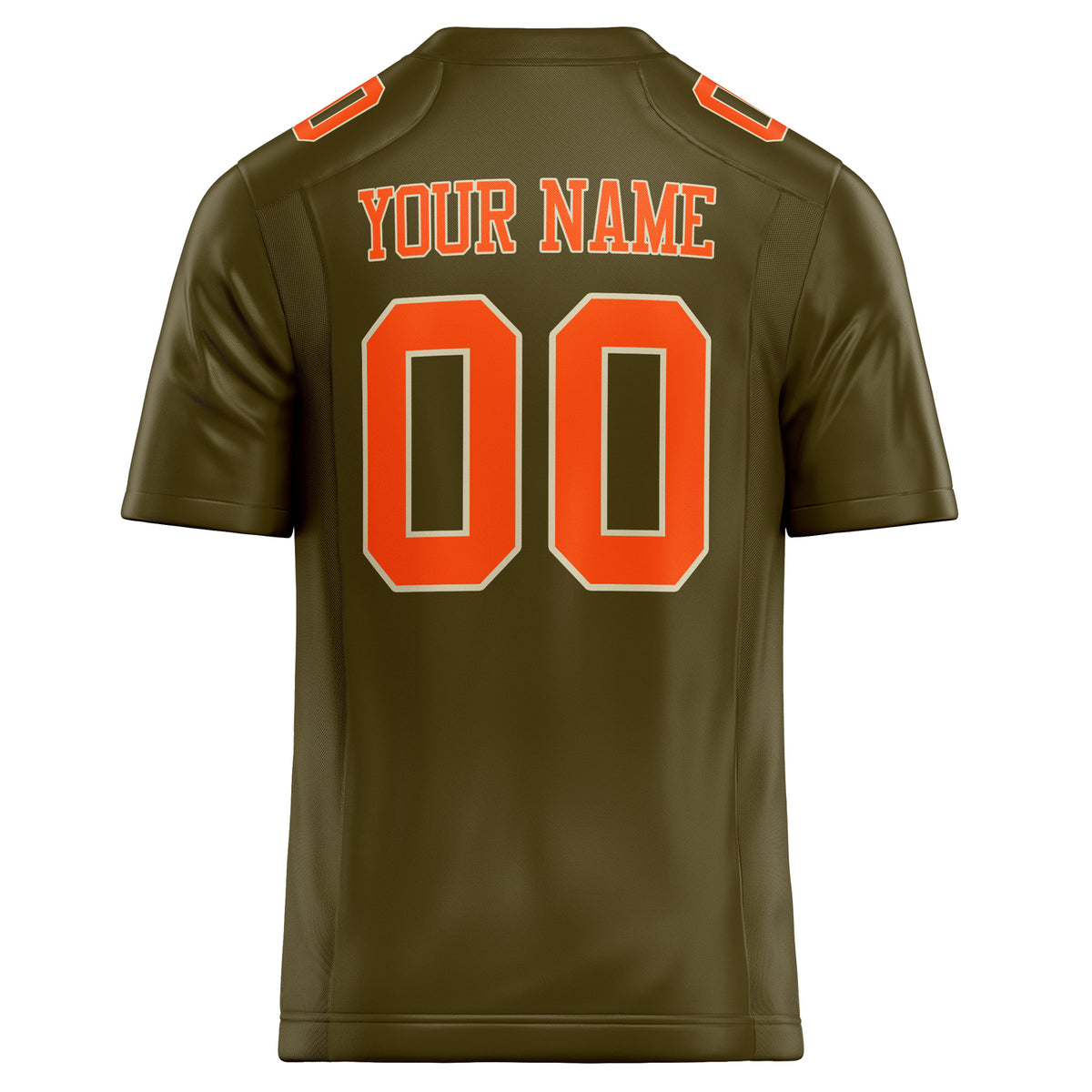 Custom Olive orange Solid Colour Football Jersey