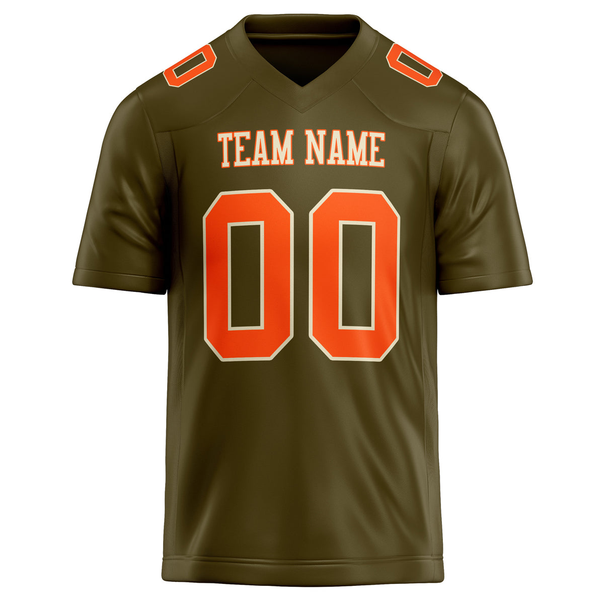 Custom Olive orange Solid Colour Football Jersey